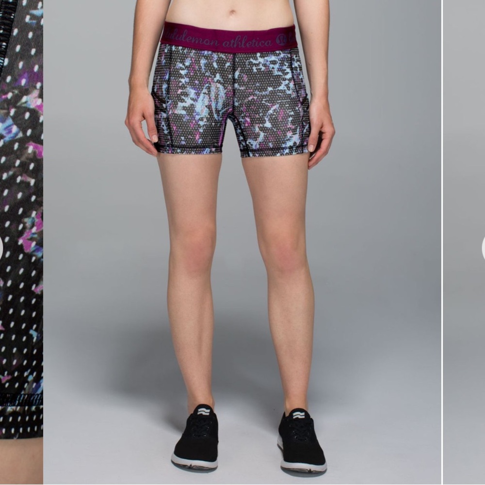 Lululemon 6 What The Sport Short
Floral Blue Multi Purple bike run tights EUC